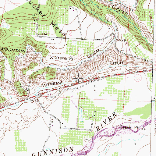 Topographic Map of Farmers Ditch, CO