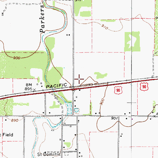 Topographic Map of D'Hanis Historic District, TX