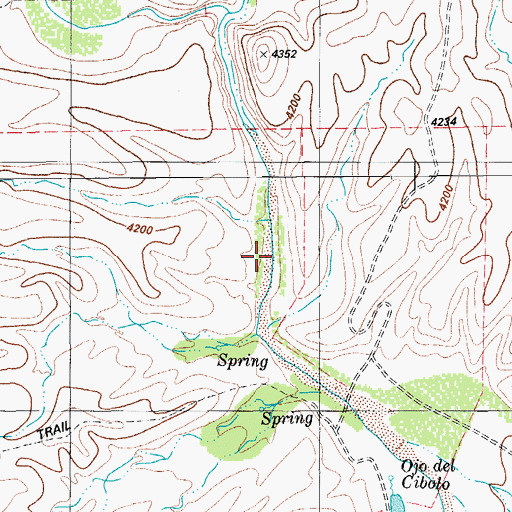 Topographic Map of El Fortin del Cibolo Historic District, TX