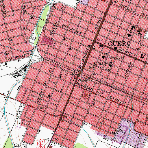 Topographic Map of City Water Works, TX