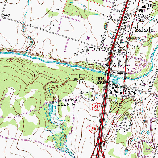 Topographic Map of Colonel Elijah Sterling Clack Robertson Plantation, TX