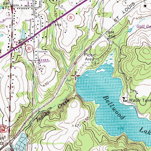 Topographic Map of Tyler Hydraulic-Fill Dam, TX
