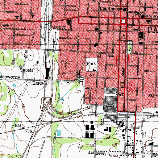 Topographic Map of Lamar County Hospital, TX