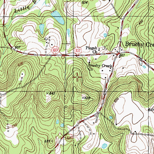 Topographic Map of Anderson Camp Ground, TX