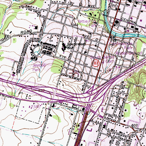 Topographic Map of Belton Standpipe, TX