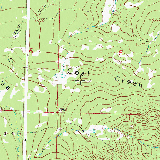 Topographic Map of Coal Creek Mesa, CO