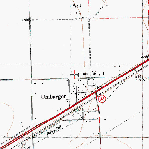 Topographic Map of Saint Marys Catholic Church, TX