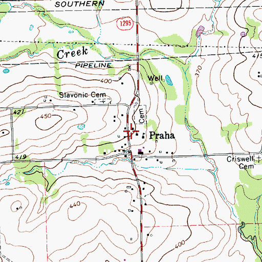 Topographic Map of Saint Marys Church of the Assumption, TX