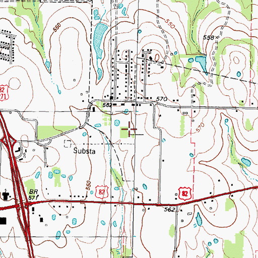 Topographic Map of Saint Pauls Baptist Church, TX