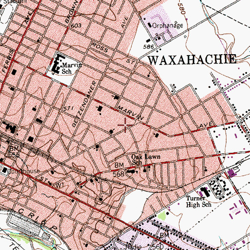 Topographic Map of Saint Pauls Episcopal Church, TX