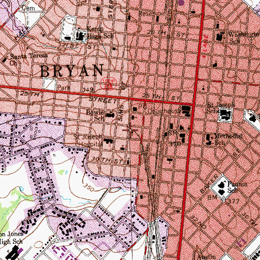 Topographic Map of Temple Freda, TX