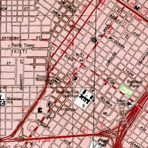 Topographic Map of Trinity Church, TX