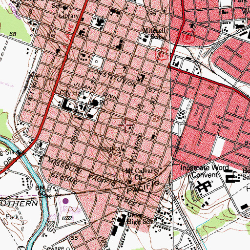 Topographic Map of Webster Chapel United Methodist Church, TX