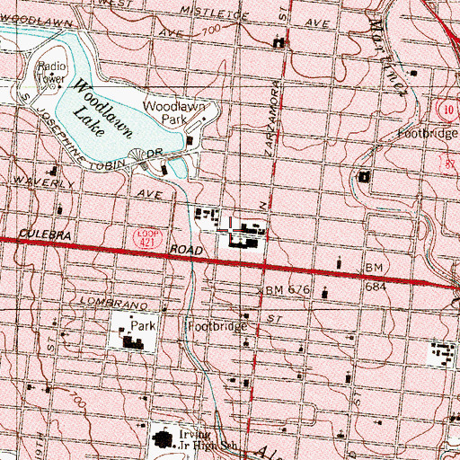 Topographic Map of Our Lady of Mount Carmel and Saint Therese Church, TX