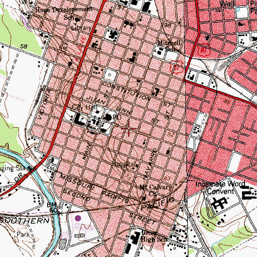 Topographic Map of Presbyterian Iglesia Nicea Church, TX