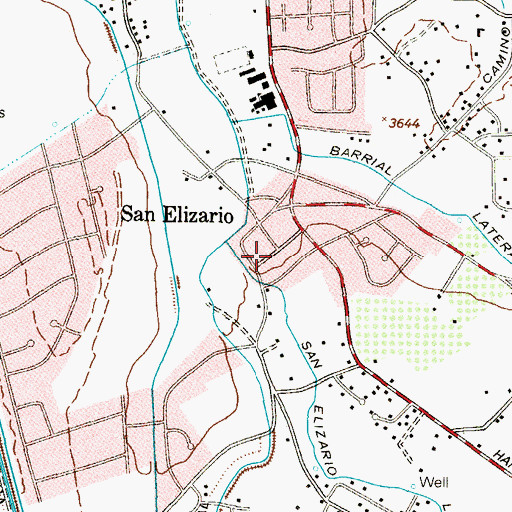 Topographic Map of Presidio Chapel of San Elizario, TX