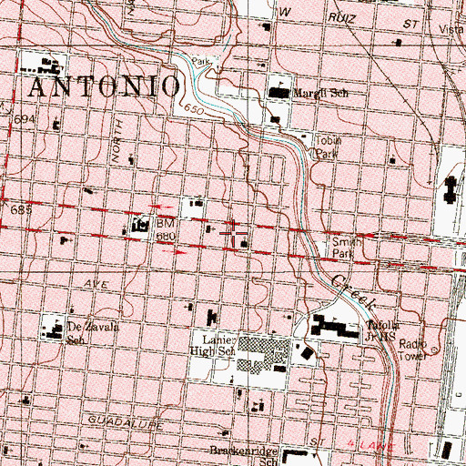 Topographic Map of Prospect Hill Missionary Baptist Church, TX