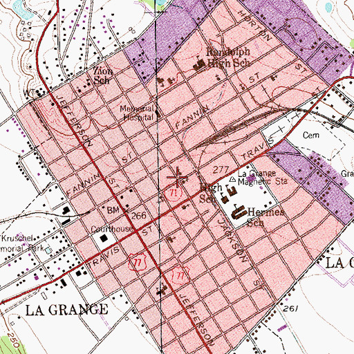 Topographic Map of Saint James Episcopal Church, TX