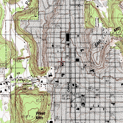 Topographic Map of First Presbyterian Church, TX
