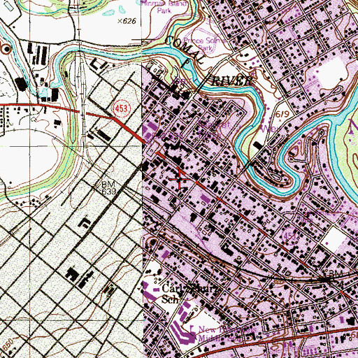 Topographic Map of First Protestant Church, TX