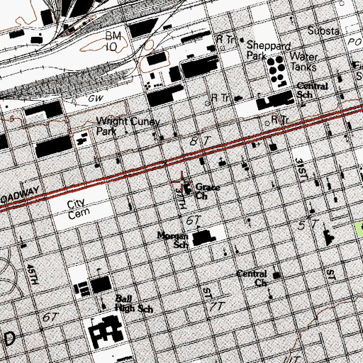 Topographic Map of Grace Episcopal Church, TX