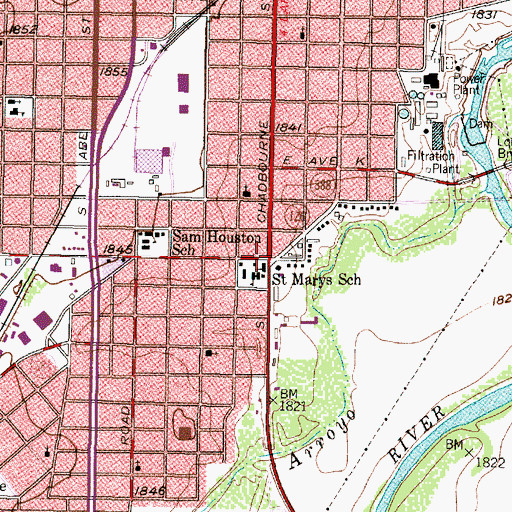 Topographic Map of Iglesia Santa Maria, TX