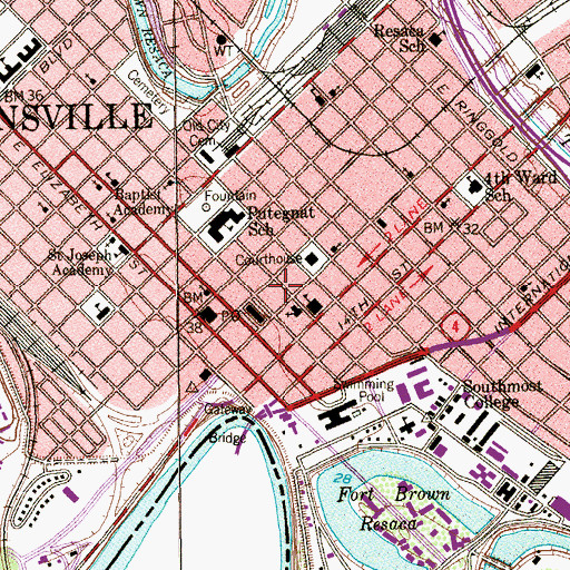 Topographic Map of Immaculate Conception Church, TX