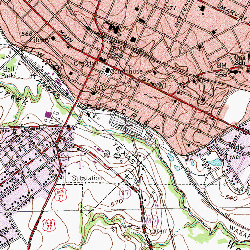 Topographic Map of Joshua Chapel African Methodist Episcopal Church, TX