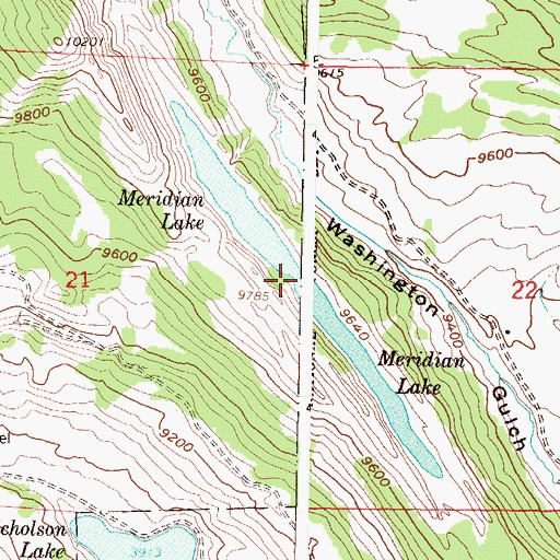 Topographic Map of Meridian Lake, CO