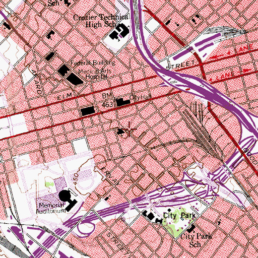 Topographic Map of Dallas Scottish Rite Temple, TX