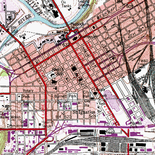 Topographic Map of First Christian Church, TX