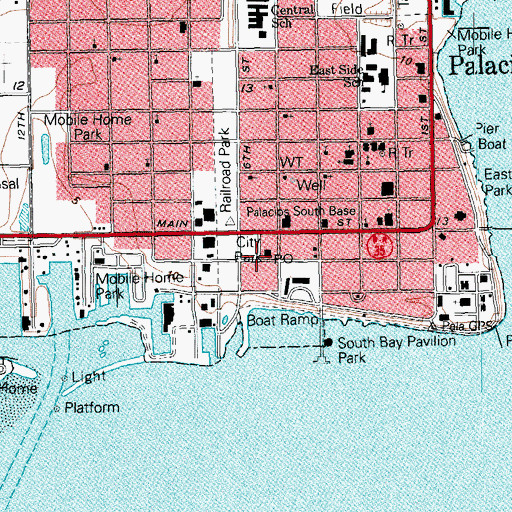 Topographic Map of Palacios Area Historical Association, TX