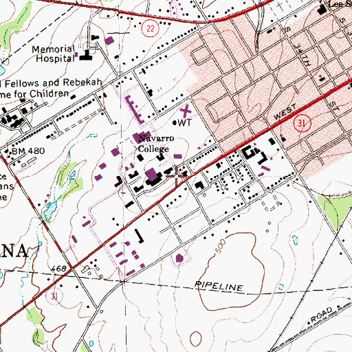 Topographic Map of Pearce Civil War Documents Collection, TX