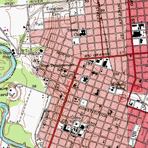 Topographic Map of Royston Nave Memorial, TX