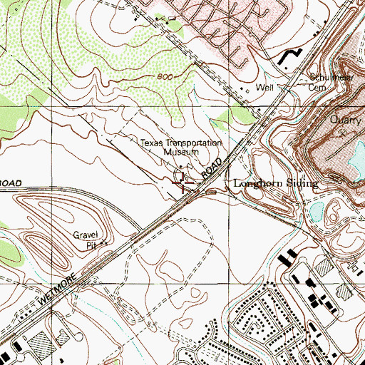 Topographic Map of Texas Transportation Museum, TX