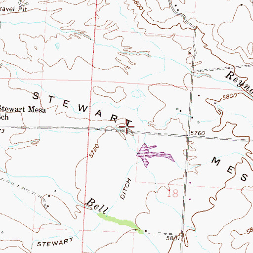 Topographic Map of Stewart Mesa, CO