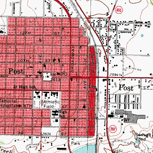 Topographic Map of O S Ranch Museum, TX