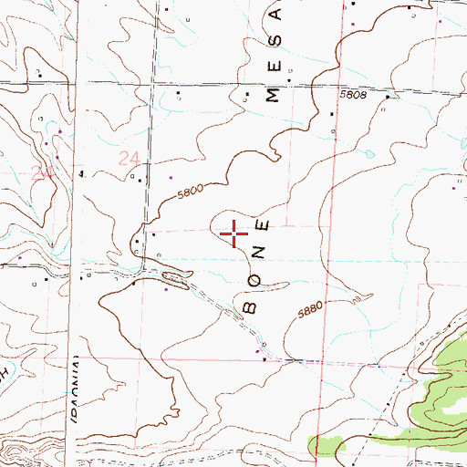 Topographic Map of Bone Mesa, CO