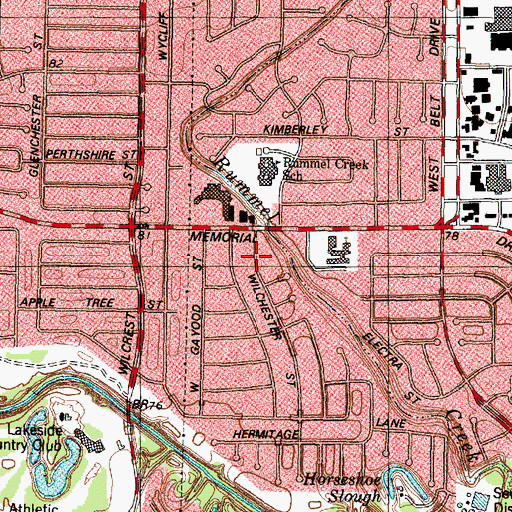 Topographic Map of Houston Audubon Society Museum, TX