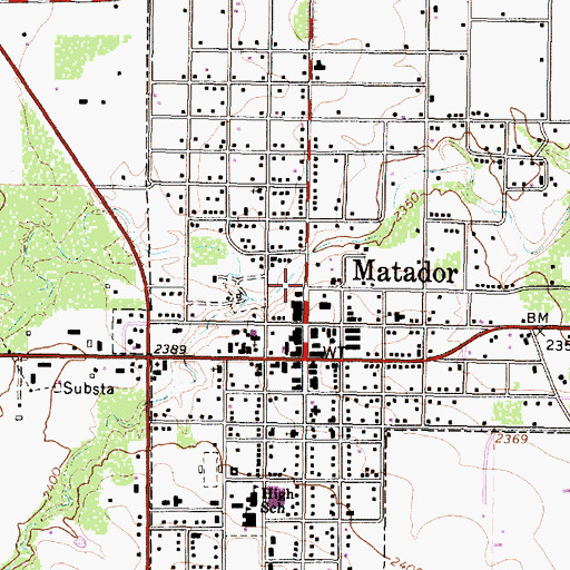 Topographic Map of Motley County Jail Museum, TX