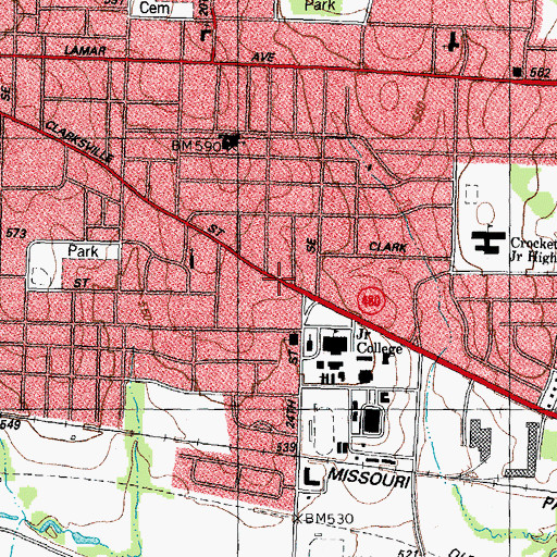 Topographic Map of AM and Welma Aikin Junior Regional Archives, TX