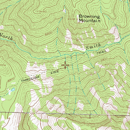 Topographic Map of Through Line Trail, CO