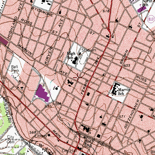 Topographic Map of Williams-Erwin House, TX