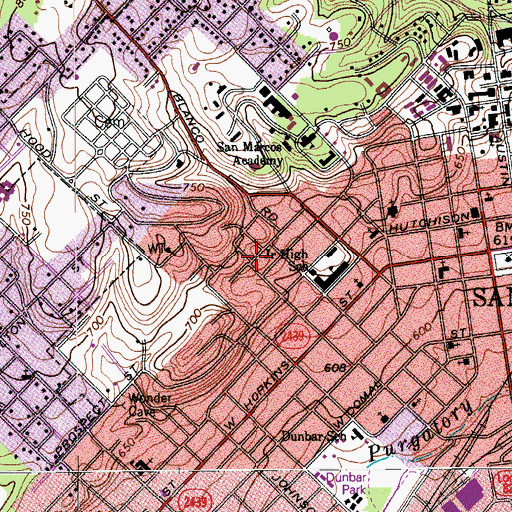 Topographic Map of Williams-Tarbutton House, TX