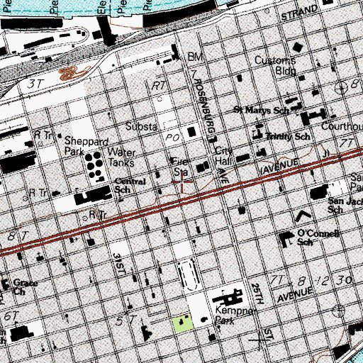 Topographic Map of Willis-Moody Mansion, TX
