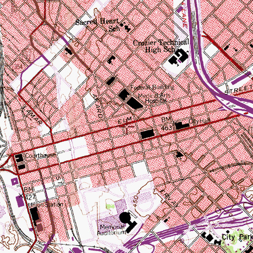 Topographic Map of Wilson Building, TX