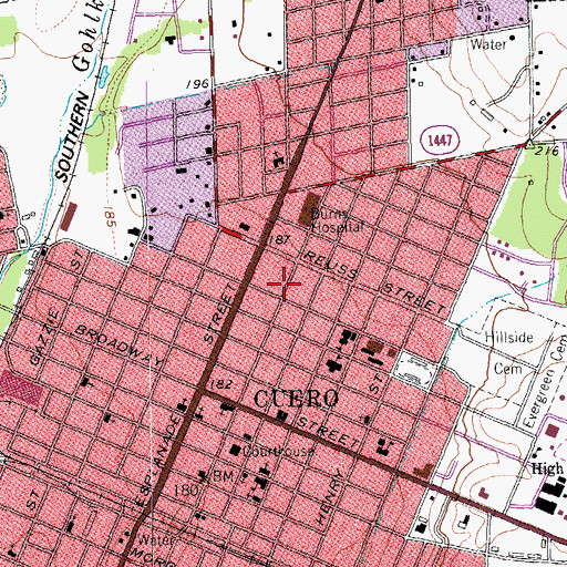 Topographic Map of Wofford-Finney House, TX