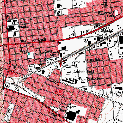 Topographic Map of Woodhouse House, TX