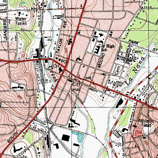 Topographic Map of Woodmen of the World Building, TX