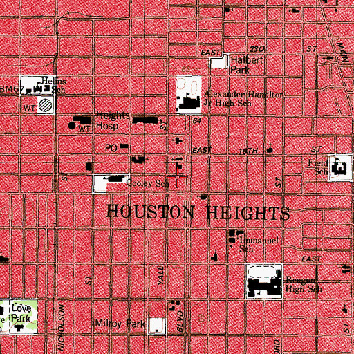 Topographic Map of Woodward House, TX